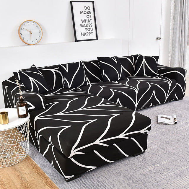 Sofa Cover Geometric Couch Cover Elastic for L Shaped Chaise